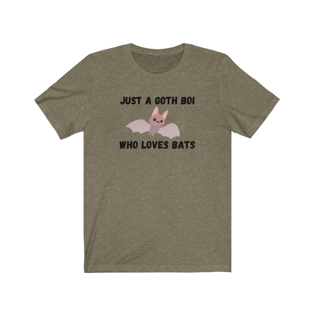 Just a Goth Boi Who Loves Bats Unisex Jersey Short Sleeve Tee