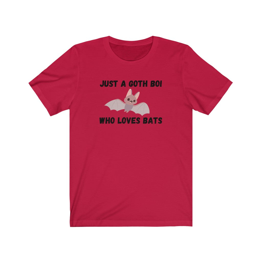Just a Goth Boi Who Loves Bats Unisex Jersey Short Sleeve Tee